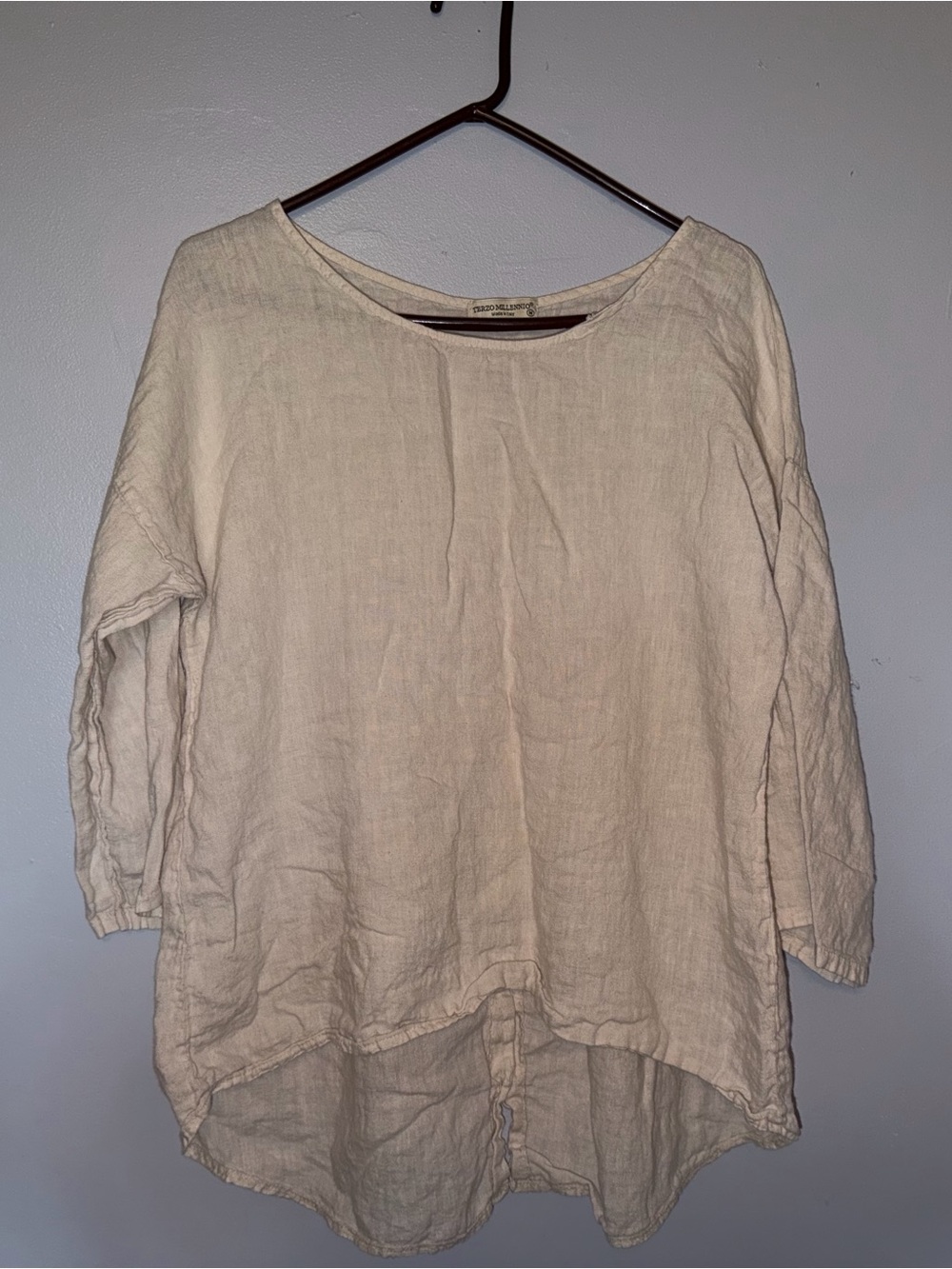 Lightweight Cream Linen Tunic Top - Casual Women’s Blouse
